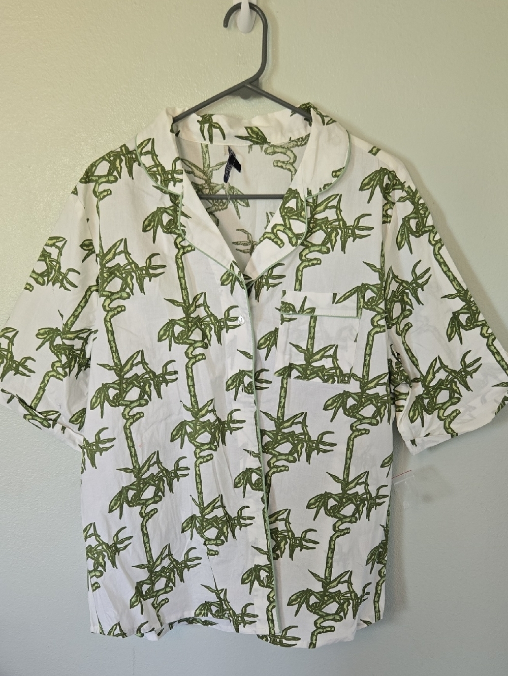 Their Nibs | White Green Bamboo Cotton Sleep Shirt Size XL